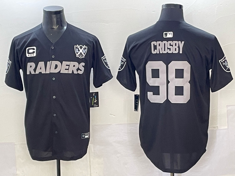 Men Oakland Raiders #98 Crosby black Nike 2025 Limited NFL Jersey 001